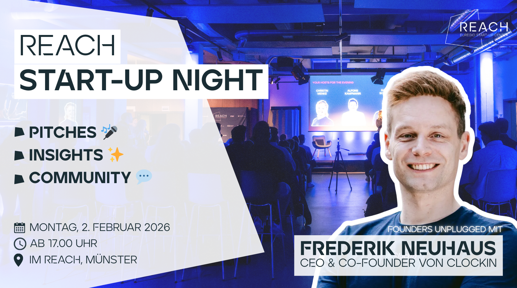Start-up Night im REACH am 02. Februar 2026